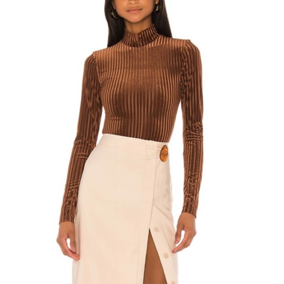 NWT Song Of Style Vivian Velvet Brown Bodysuit XS - Picture 9 of 9